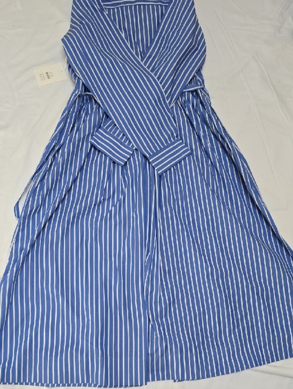 The Drop Blue and White Striped Midi Shirt Dress - Picture 10 of 12